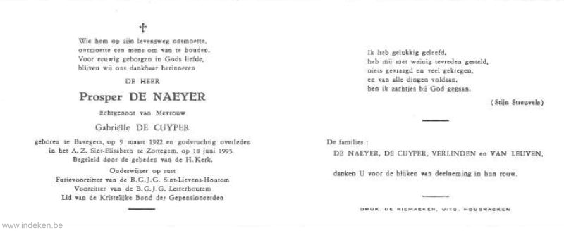 Prosper De Naeyer