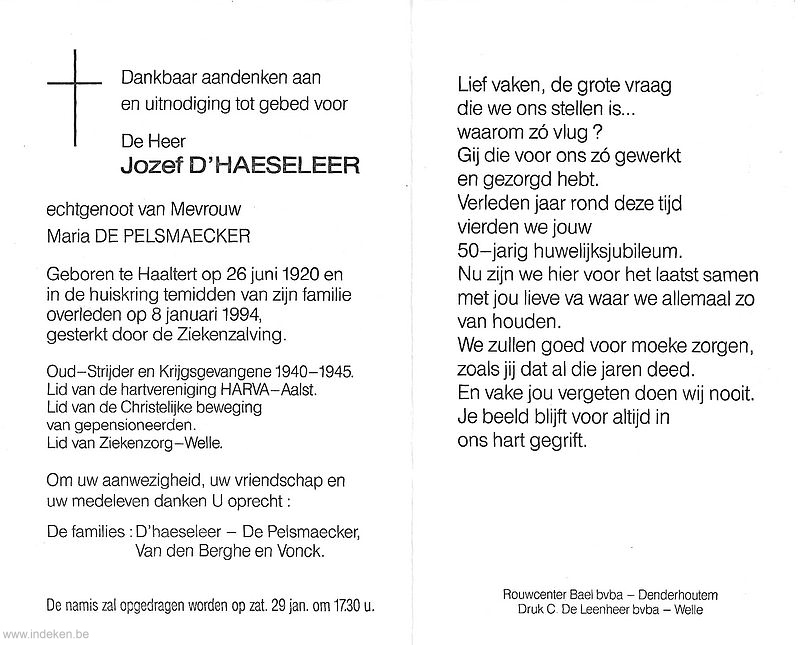 Jozef D Haeseleer