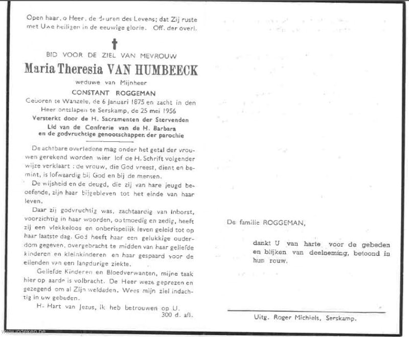 Maria Theresia Van Humbeeck