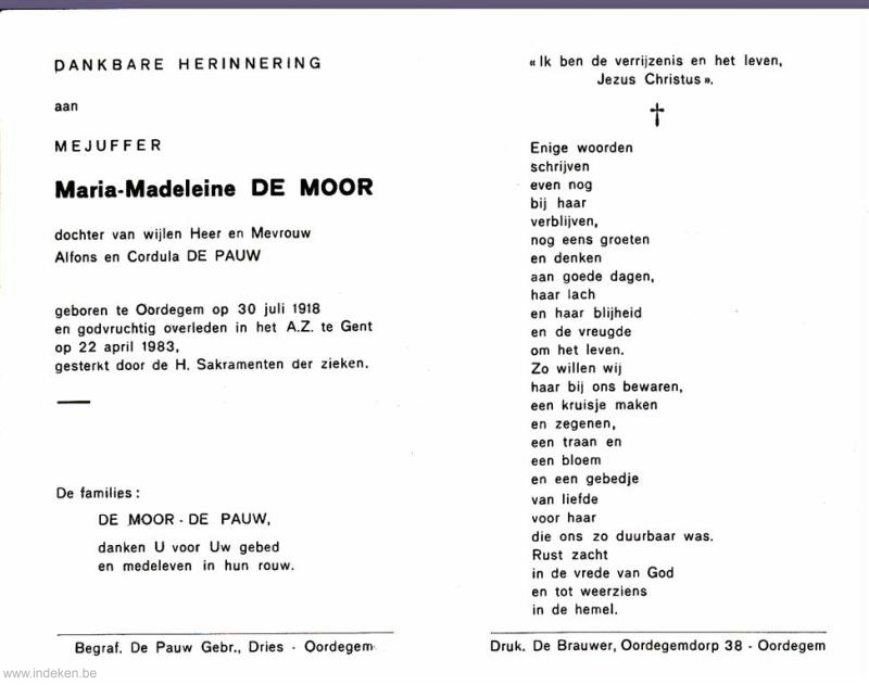 Maria Madeleine De Moor