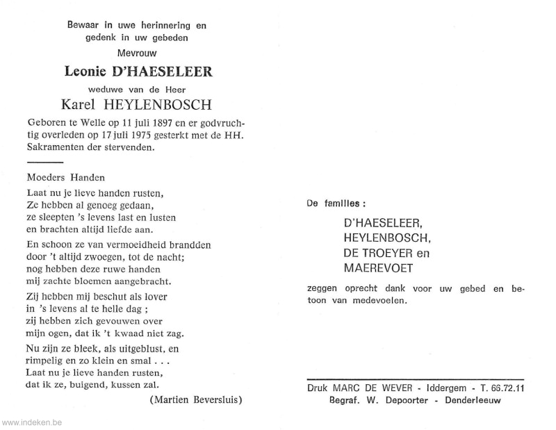 Leonie D Haeseleer