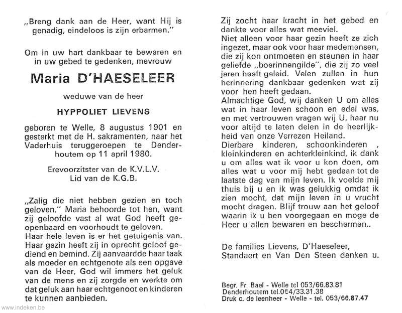 Maria D Haeseleer