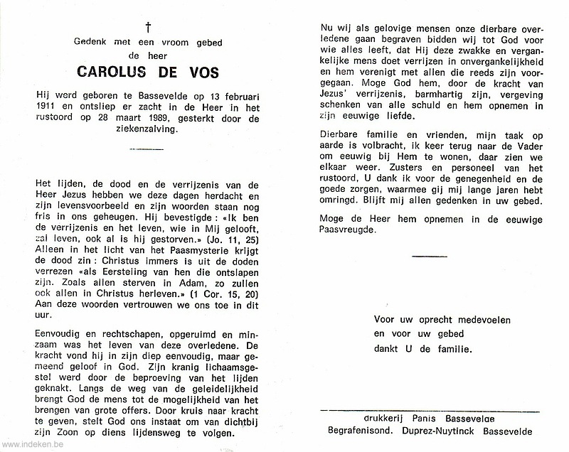 Carolus Ludovicus De Vos