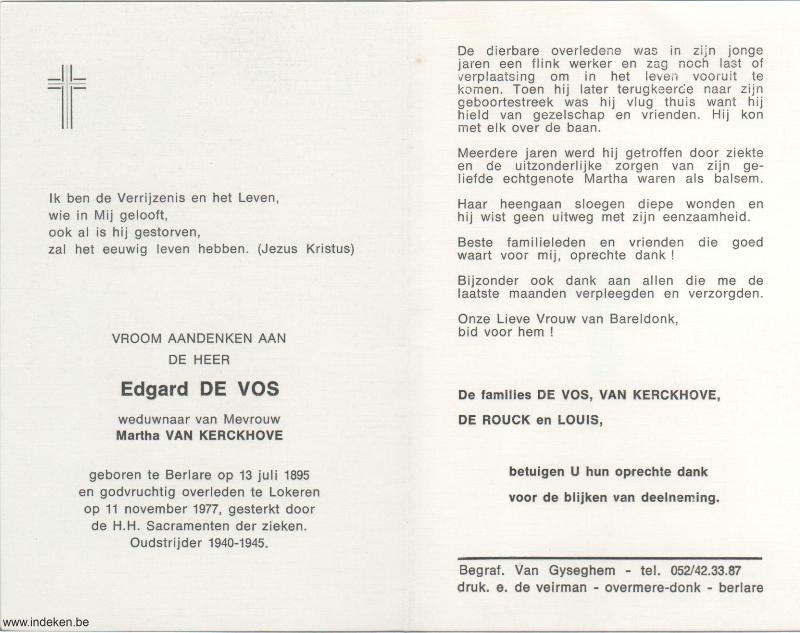 Edgardus De Vos